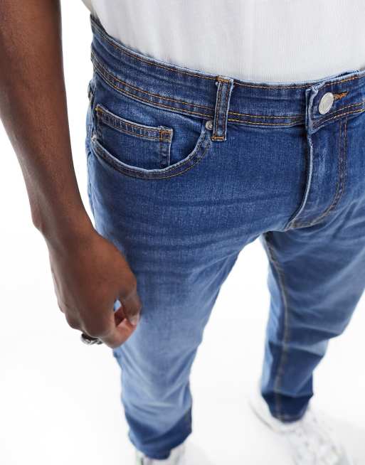DTT stretch slim fit jeans in mid blue, 5 of 5