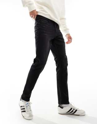 Don't Think Twice Dtt Stretch Slim Fit Jeans In Washed Black