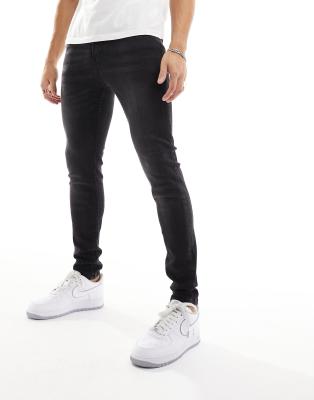 DTT stretch super skinny jeans in washed black - ASOS Price Checker