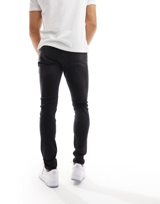 DTT stretch super skinny jeans in washed black