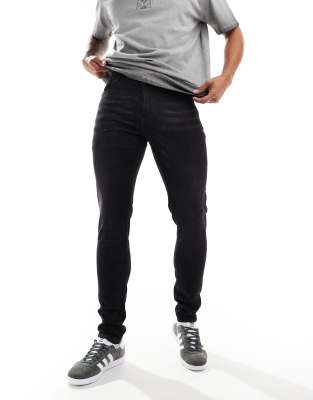 DTT stretch super skinny jeans in washed black