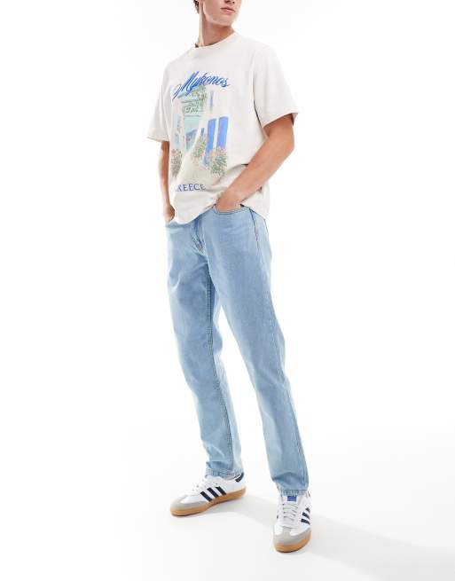 DTT - Stugge jeans met rechte pasvorm in lichtstone