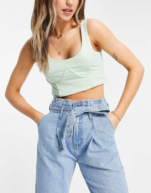 DTT Sultan Paper Bag Waist Jeans, 12 Unique Ways to Style Paper Bag Pants  For Summer