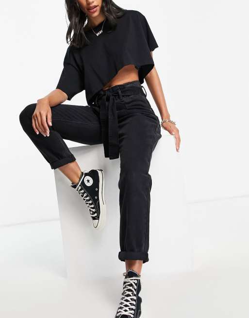 Y.A.S Tudor Paper Bag Pants in Black