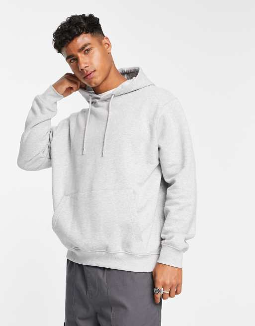 DTT - Sweat à capuche à enfiler - Gris clair chiné 