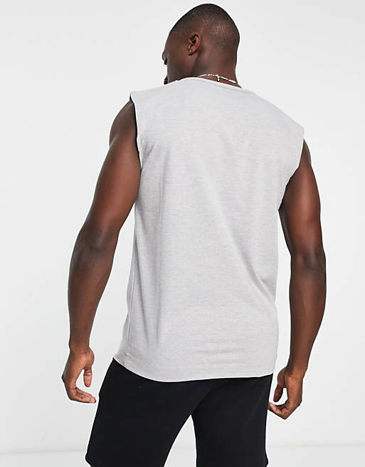 Top senza maniche in maglia grigio chiaro a coste Asos Donna Abbigliamento Top e t-shirt T-shirt T-shirt senza maniche 
