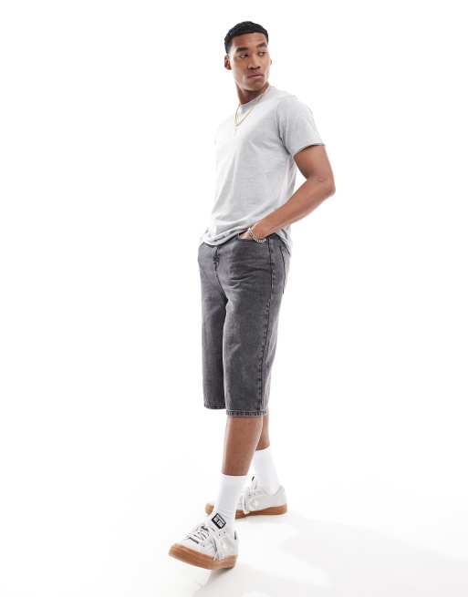 DTT - T-shirt con bordi grezzi grigio mélange chiaro