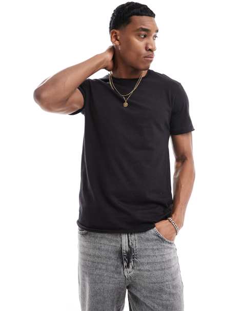 DTT - T-shirt con bordi grezzi nera - view 1