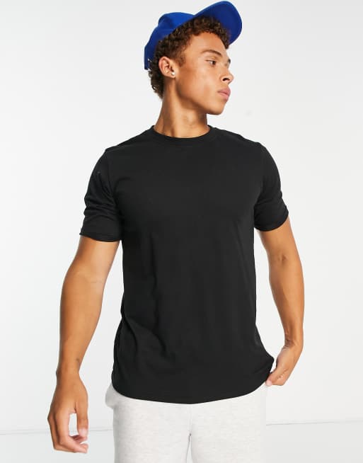 DTT - T-shirt met omgeslagen mouwen in zwart 