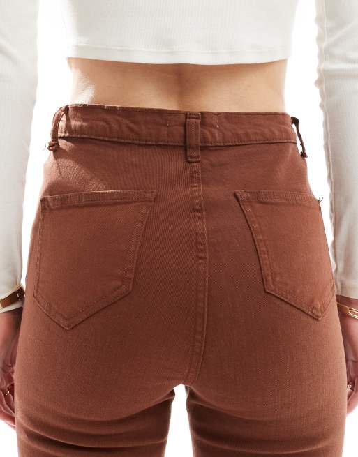 DTT Tall - Bianca - Højtaljede og chokoladebrune jeans med svaj, 4 af 5