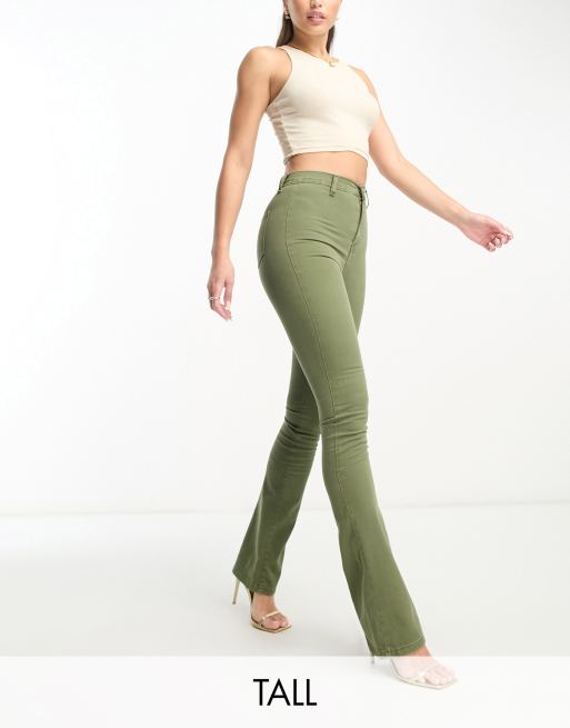 DTT Tall - Bianca - Jean évasé à taille haute - Kaki