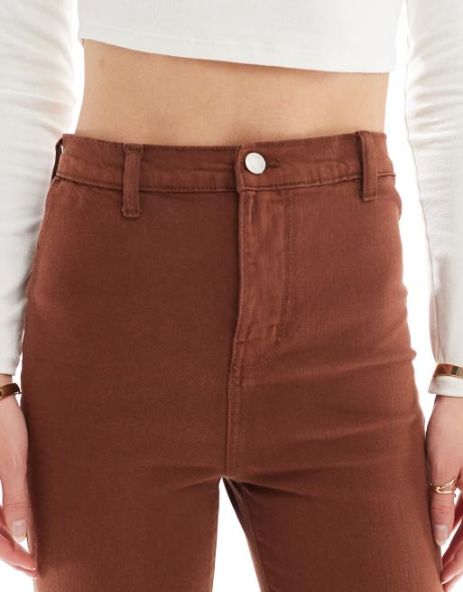 DTT Tall - Bianca - Jean évasé à taille haute - Marron chocolat, 5 de 5