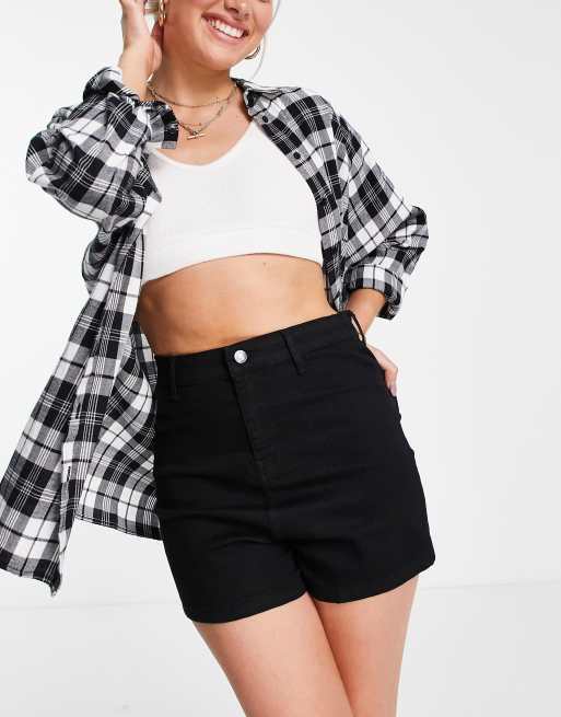 Black high store waisted disco shorts