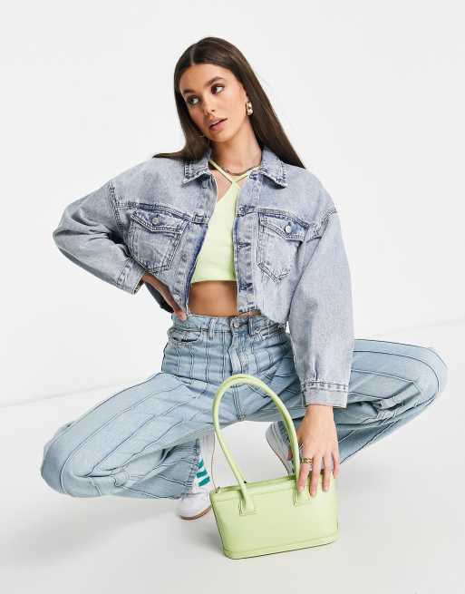 Tall cropped store denim jacket