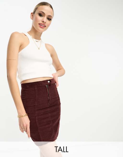 Asos brown corduroy clearance skirt