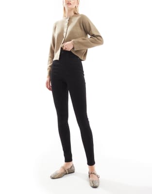 DTT Tall Ellie high waist skinny jeans in black φωτογραφία