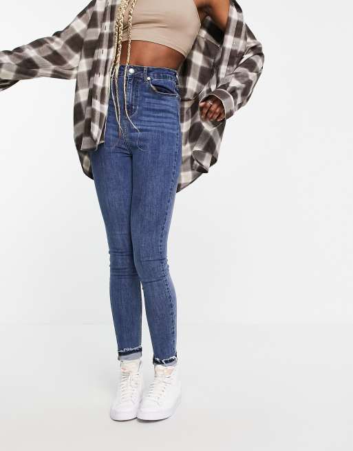 DTT Tall - Ellie - Skinny jeans met hoge taille in middenblauw , 4 van 4