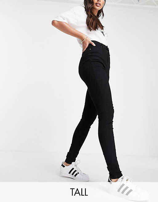 DTT Tall - Ellie - Skinny jeans met hoge taille in zwart 