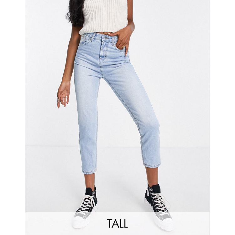 Don't think twice, Jeans, Dtt Tall Straight Leg Jeans With Cargo Pockets  In Light Blue