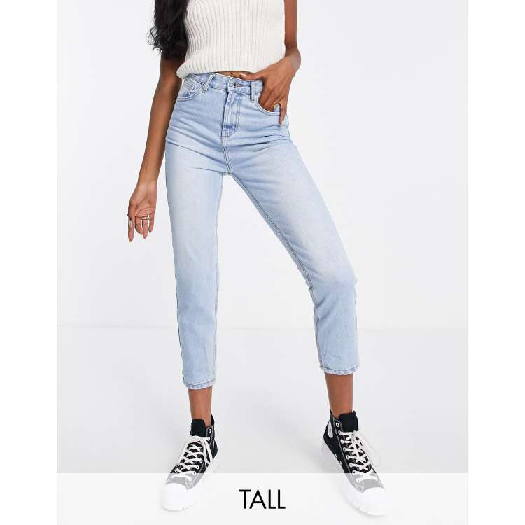 Don't think twice, Jeans, Dtt Tall Straight Leg Jeans With Cargo Pockets  In Light Blue