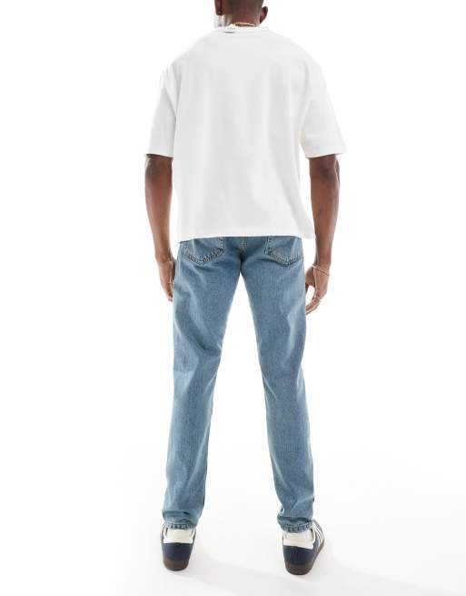 DTT Tall – Feste, schmal zulaufende Jeans in Mittelblau mit verkürztem Schnitt, 2 von 5