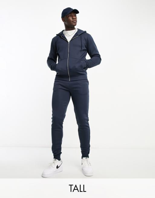 DTT Tall full zip hoodie jogger tracksuit set in navy ASOS