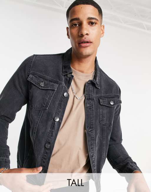 DTT Tall - Grå denimjakke i slim fit 