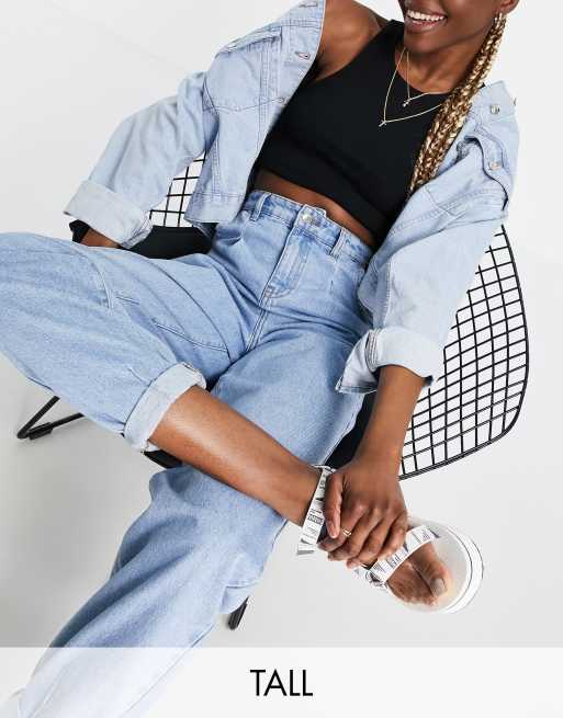 DTT Tall Grace balloon leg jeans in light blue 