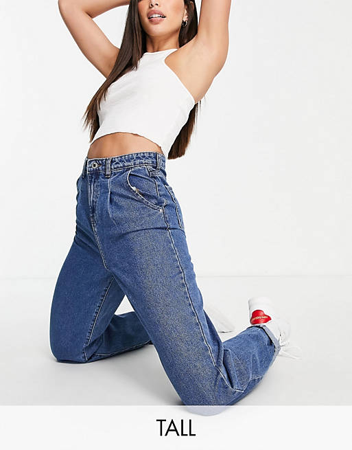 DTT Tall - Grace - Jeans met ballonpijpen in middenblauw 