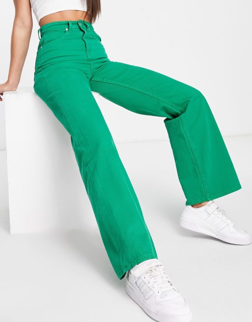 DTT Tall - Grønne højtaljede jeans med vidde , 4 af 4