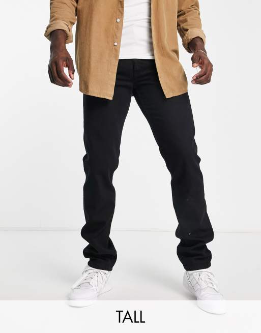 DTT Tall - Jeans met rechte pasvorm in zwart 