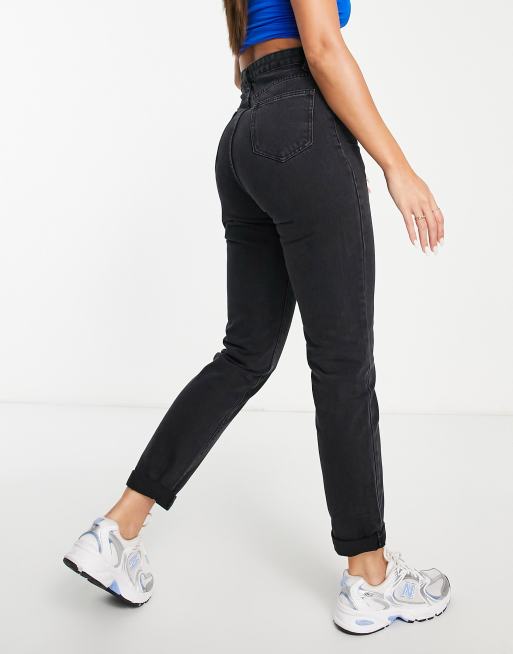 DTT Tall – Lou – Czarne mom jeans w stylu vintage  , 2 z 4