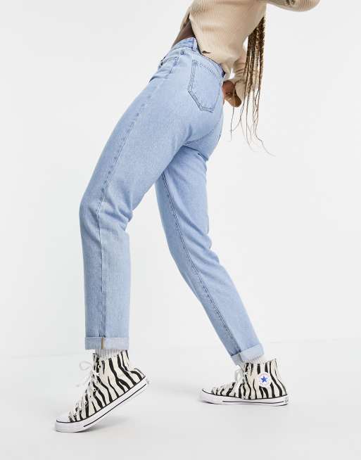 DTT Tall - Lou - Mom jeans in lichtblauw met wassing , 2 van 4