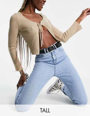 Don't Think Twice DTT Tall Lou mom jeans in light blue wash