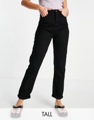 DTT Tall - Lou - Mom-Jeans in Schwarz