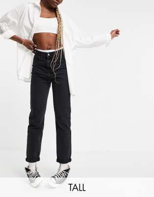 DTT Tall Lou mom jeans in vintage black 