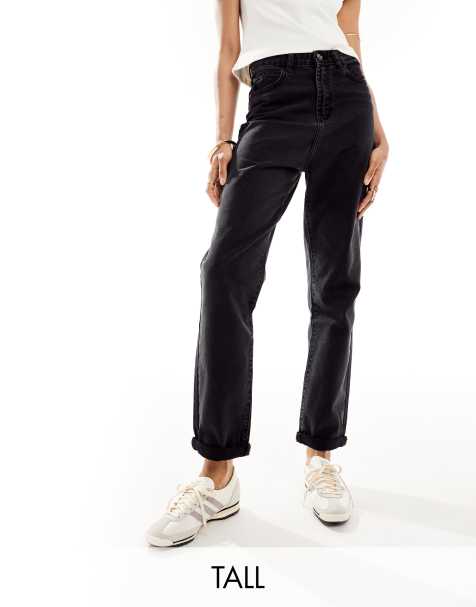 DTT Tall - Lou - Vaskede sorte mom-jeans - view 1