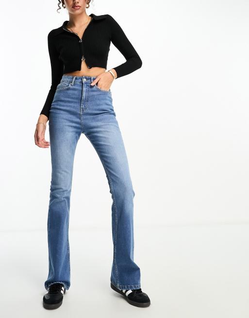 DTT Tall - Nia Hourglass - Jeans a zampa lavaggio blu medio, 3 di 5