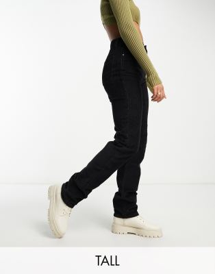 Don't Think Twice Dtt Tall Olive Straight Leg Cord Pants In Black