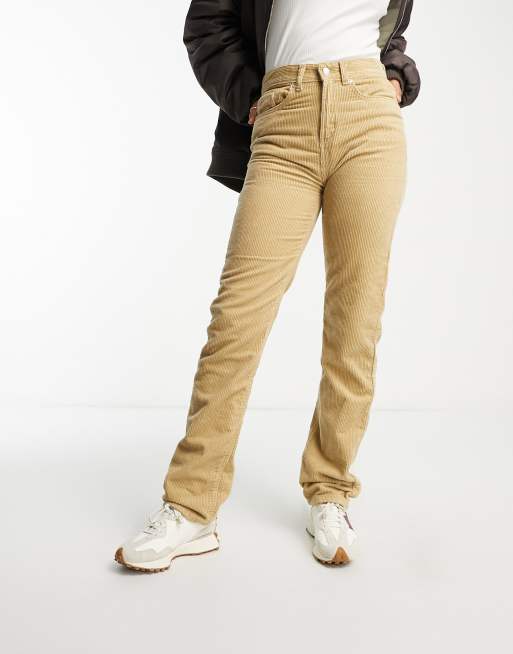 DTT Tall Olive straight leg cord pants in sage, 4 of 5