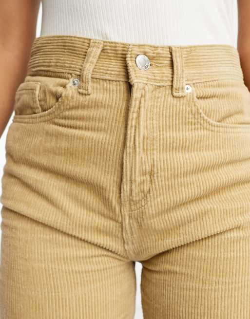 DTT Tall Olive straight leg cord trousers in sage, 3 of 5