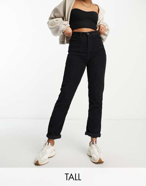 DTT Tall - Opal - Mom broek van corduroy in zwart