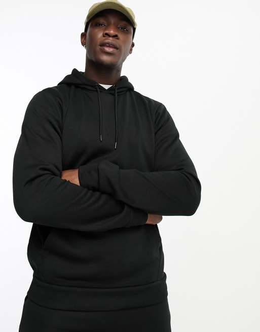 DTT Tall overhead hoodie & sweatpants tracksuit set in black