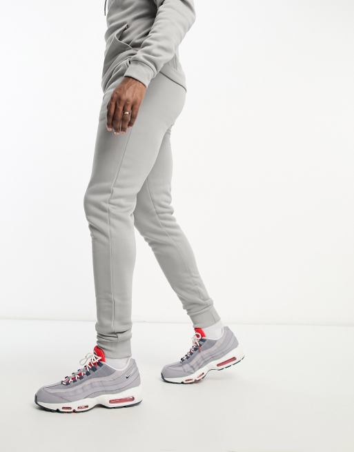 DTT overhead hoodie & sweatpants tracksuit set in light gray