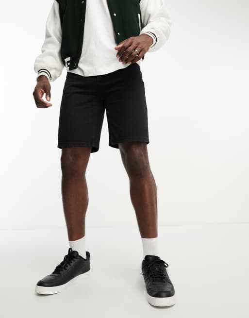 DTT Tall - Oversized denimshorts i sort vask