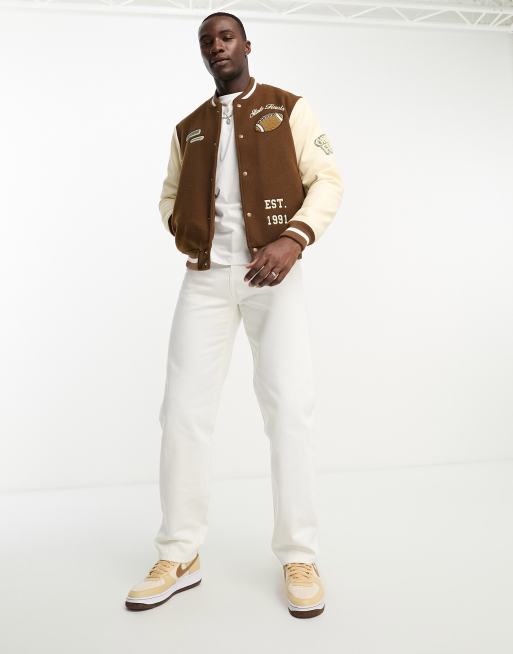 DTT Tall rigid baggy fit jeans in white