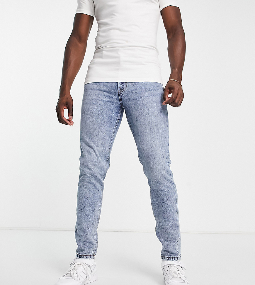 DTT Tall rigid tapered fit jeans in vintage light blue