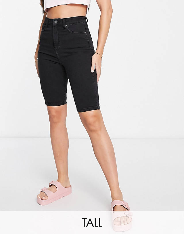 Don't Think Twice - DTT Tall skinny denim shorts in washed black