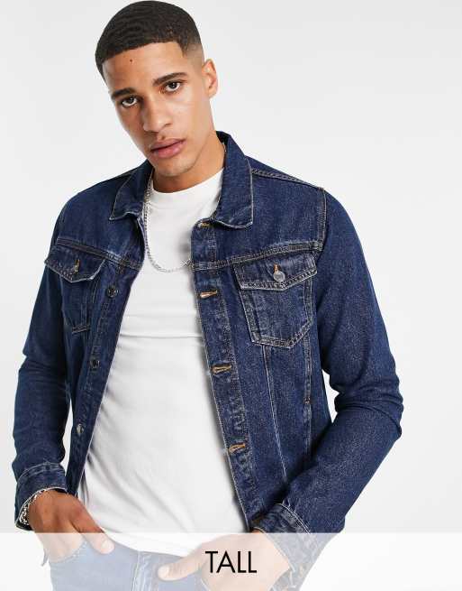 Denim jacket shop men slim fit