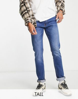DTT Tall slim fit jeans in mid blue